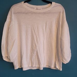 Anthropologie Cream Textured Sweatshirt